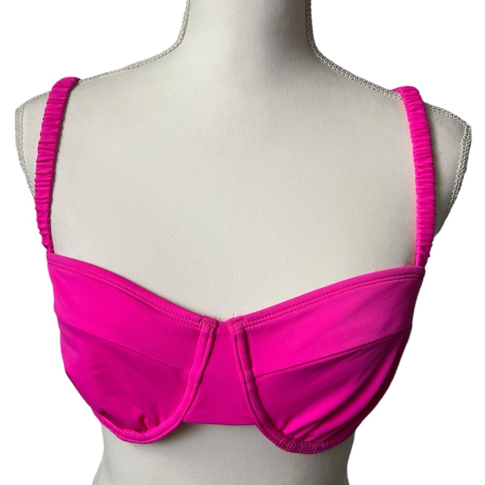 WILD FABLE womens hot pink underwire push up bikini top size M 8/10 NWT